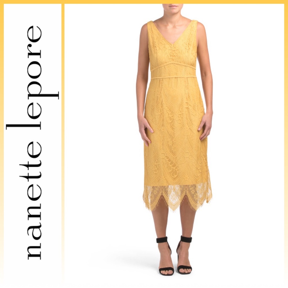 Nanette Lepore Lace Midi Cocktail Dress 🆕